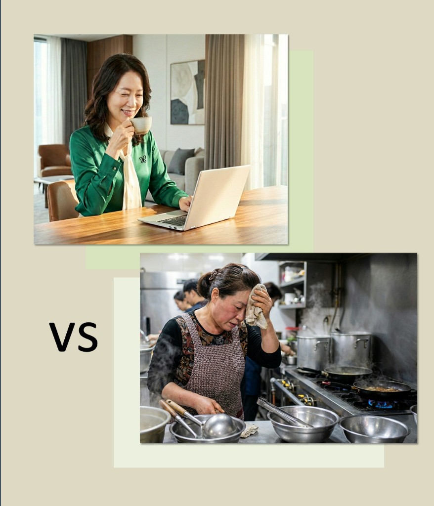 자유로운 업무 환경과 일상의 대비